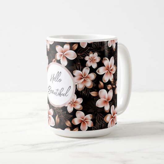 Schwarzer Rosa Rosa Rosengarten Personalisiert Kaffeetasse (VorderseiteRechts)