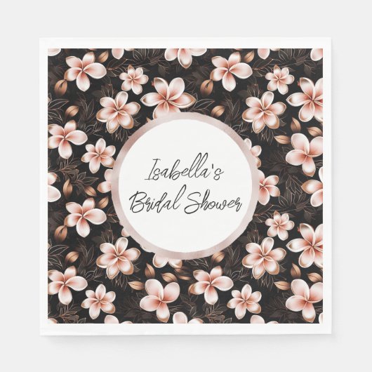 Schwarzer Rosa Rosa Rosengarten Personalisiert Serviette (Vorderseite)