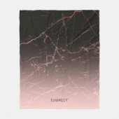 Schwarzer Rosen-Marmor Fleecedecke (Vorderseite)