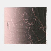 Schwarzer Rosen-Marmor Fleecedecke (Vorderseite (Horizontal))