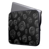 Schwarzer Rosen-Muster-Entwurf Laptopschutzhülle (Vorderseite Links)