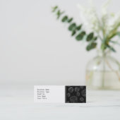 Schwarzer Rosen-Muster-Entwurf Mini Visitenkarte (Stehend Vorderseite)