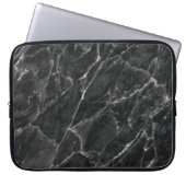 Schwarzer Rosen-Stein-Muster-Hintergrund Laptopschutzhülle (Vorderseite)