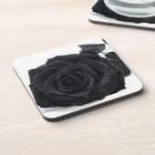 Schwarzer Rosen-Untersetzer Getränkeuntersetzer (Linke Seite)