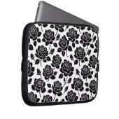 Schwarzer Rosenaufdruck Laptopschutzhülle (Vorne Rechts)