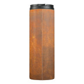 Schwarzer Rost, Metallstruktur nah-up. Thermosbecher (Rückseite)