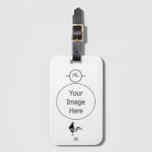 Schwarzer Roster krönen den guten Morgen Alarm Gepäckanhänger (Vorderseite Vertikal)