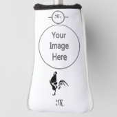 Schwarzer Roster krönen den guten Morgen Alarm Golf Headcover (Rotieren 90)