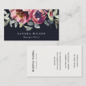 SCHWARZER ROTER BLUSH BURGUNDDY ROSE WASSERFARBE VISITENKARTE (Vorne/Hinten)