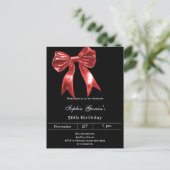 Schwarzer Roter Buggeburt Einladungspostkarte (Stehend Vorderseite)