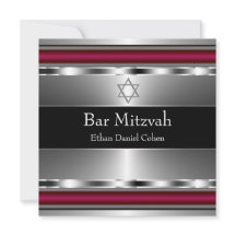Schwarzer roter Davidstern Bar Mitzwa