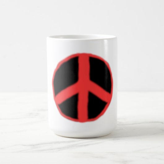 Schwarzer Roter Frieden Kaffeetasse (Mittel)