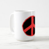 Schwarzer Roter Frieden Kaffeetasse (Vorderseite Links)