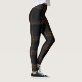 Schwarzer roter gelber riesiger Tartan kariert Leggings (Rechts)