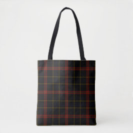 Schwarzer roter gelbes GoldTartan kariert Tasche