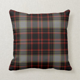 Schwarzer roter grauer gelbes GoldTartan kariert Kissen