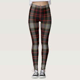 Schwarzer roter grauer riesiger Tartan kariert Leggings