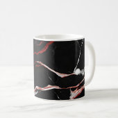Schwarzer Roter Marmor Kaffeetasse (VorderseiteRechts)