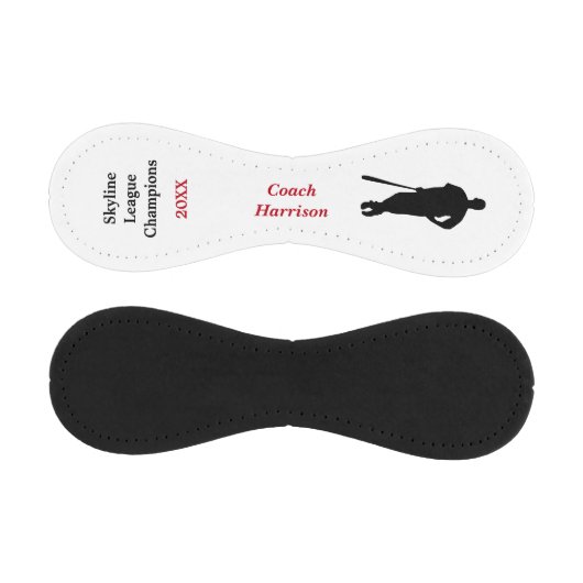 Schwarzer roter Meister-Trainer personalisiert Baseball (Paneele)