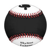 Schwarzer roter Meister-Trainer personalisiert Baseball (Rückseite)