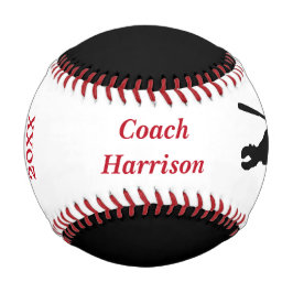 Schwarzer roter Meister-Trainer personalisiert Baseball