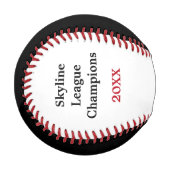 Schwarzer roter Meister-Trainer personalisiert Baseball (Vorderseite Links)