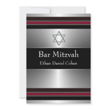 Schwarzer Roter Silberner Davidstern Bar Mitzwa