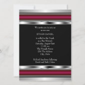 Schwarzer Roter Star von David Bar Mitzvah Einladung (Rückseite)