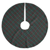 Schwarzer, Roter und Grüner Tartan Polyester Weihnachtsbaumdecke (Vorderseite)