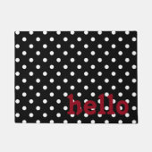 Schwarzer roter und weißer Tupfen Fußmatte (Vorderseite)