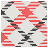 Schwarzer roter weißer Tartan, kariertes Muster Stoff (Nahaufnahme)