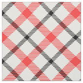 Schwarzer roter weißer Tartan, kariertes Muster Stoff (Muster)
