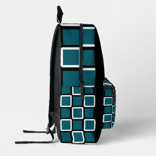 Schwarzer Rucksack mit dunklen, Aquamarinen und we (Links)