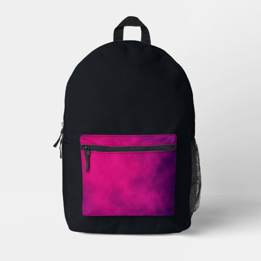 Schwarzer Rucksack mit Neon Pink Pocket - Anpassen (Vorderseite)