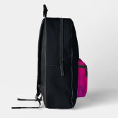 Schwarzer Rucksack mit Neon Pink Pocket - Anpassen (Links)