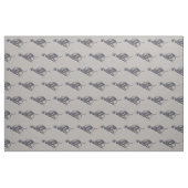 Schwarzer Running Greyhound auf grauem Hund Art Fa Stoff (Fat Quarter (45,7 x 55,9 cm))