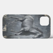 Schwarzer Running Stallion Case-Mate iPhone Hülle (Rückseite (Horizontal))