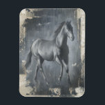 Schwarzer Running Stallion Magnet<br><div class="desc">Dieses Gemälde von Ethan Harper ist faszinierend. Er fasste die Schönheit des Hengstes zusammen,  der mit zwei einfachen Farben assoziiert wurde: schwarz und beige. Dieser zeitgenössische Kunstdruck eines schwarzen Hengstes verleiht jedem Wohnzimmer,  Esszimmer oder Schlafzimmer Charakter.</div>