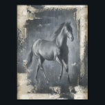 Schwarzer Running Stallion Poster<br><div class="desc">Dieses Gemälde von Ethan Harper ist faszinierend. Er fasste die Schönheit des Hengstes zusammen,  der mit zwei einfachen Farben assoziiert wurde: schwarz und beige. Dieser zeitgenössische Kunstdruck eines schwarzen Hengstes verleiht jedem Wohnzimmer,  Esszimmer oder Schlafzimmer Charakter.</div>