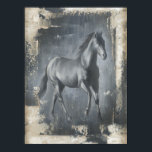 Schwarzer Running Stallion Poster<br><div class="desc">Dieses Gemälde von Ethan Harper ist faszinierend. Er fasste die Schönheit des Hengstes zusammen,  der mit zwei einfachen Farben assoziiert wurde: schwarz und beige. Dieser zeitgenössische Kunstdruck eines schwarzen Hengstes verleiht jedem Wohnzimmer,  Esszimmer oder Schlafzimmer Charakter.</div>