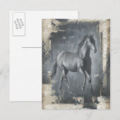 Schwarzer Running Stallion Postkarte (Vorne/Hinten)