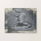 Schwarzer Running Stallion Puzzle (Horizontal)