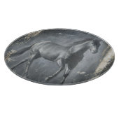 Schwarzer Running Stallion Schneidebrett (Ecke)