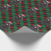 Schwarzer Russischer Reiterurlaub Karierte Weihnac Geschenkpapier (Ecke)