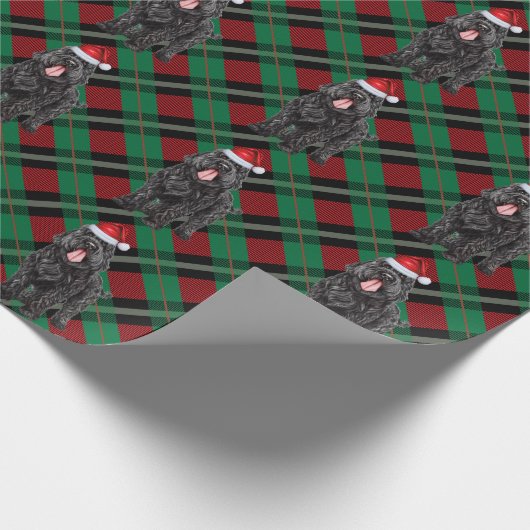 Schwarzer Russischer Reiterurlaub Karierte Weihnac Geschenkpapier (Ecke)