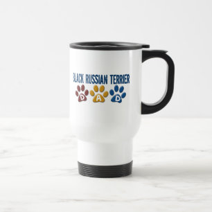 SCHWARZER RUSSISCHER TERRIER-VATER Tatzen-Druck Reisebecher
