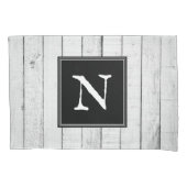 Schwarzer Rustikaler Monogram-Pillowcase Kissenbezug (Vorderseite)