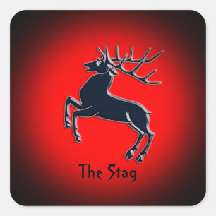 Schwarzer Rutting Stab auf dem roten Scheinwerfere Quadratischer Aufkleber