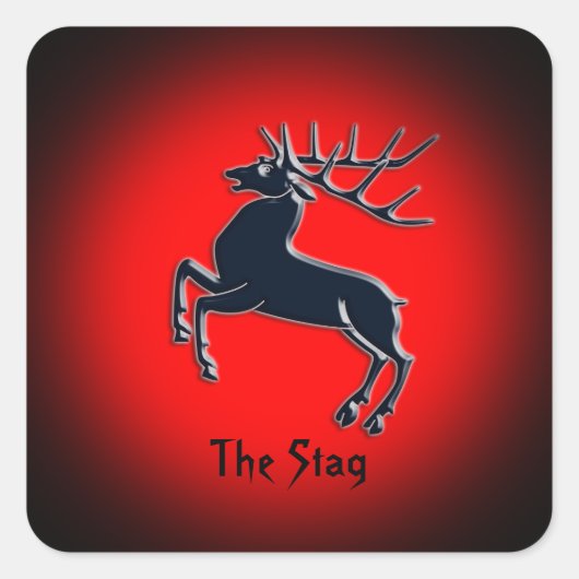 Schwarzer Rutting Stab auf dem roten Scheinwerfere Quadratischer Aufkleber (Vorderseite)