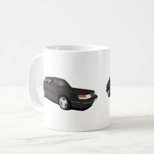 Schwarzer Saab 900 Turbo 16 Aero Kaffeetasse